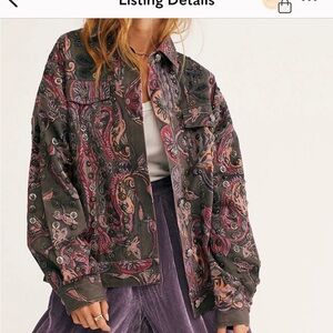 Free people gray embroidered embellished jacket